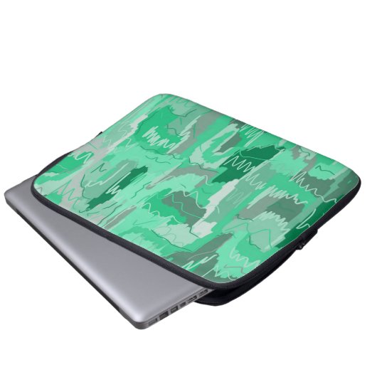 Mint Greenery Abstrakt Laptopschutzhülle (Vorne Knopf)