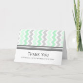Mint Grey Chevron Employee Appreption Card Dankeskarte (Vorderseite)