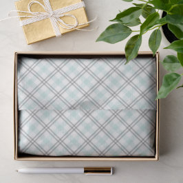 MINT-GRÜN UND GRAU KARO-TISCHEN-PAPIER SEIDENPAPIER