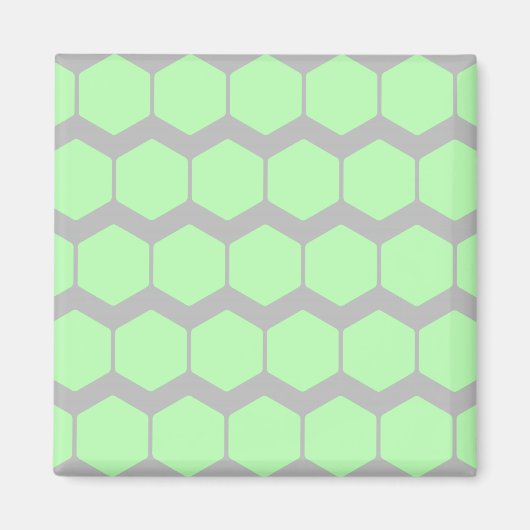 Mint Grün und Grau, Retro Geometrisches Muster. Magnet (Vorne)
