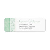 Mint grün und weiß Hochzeitrückantwort Adresse (Vorne)