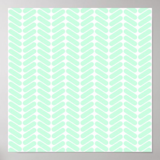 Mint Grün Zickzack Muster, wie Knittern. Poster (Vorne)