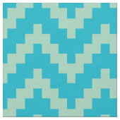 Mint-grün Zigzag Ikat & Custom Blue Hintergrund Stoff (Nahaufnahme)