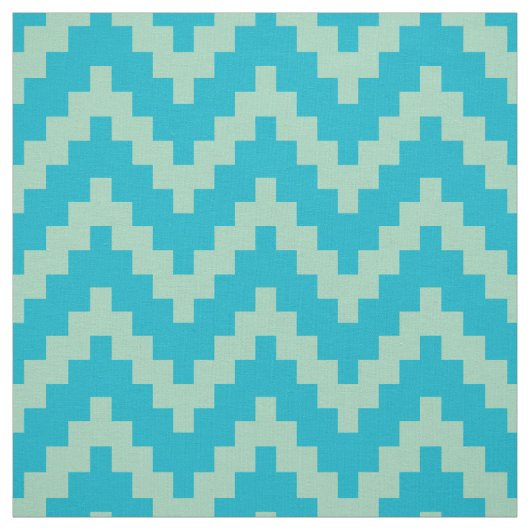 Mint-grün Zigzag Ikat & Custom Blue Hintergrund Stoff (Muster)