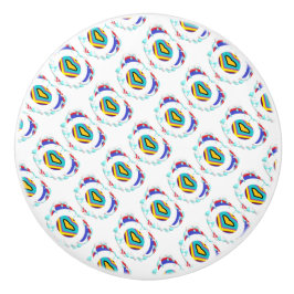 MINT GRÜNE DEKORATIONSMUSTER KERAMIKKNAUF