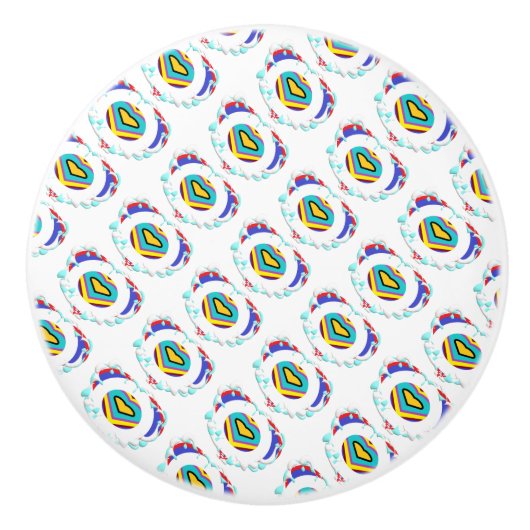 MINT GRÜNE DEKORATIONSMUSTER KERAMIKKNAUF (Vorderseite)