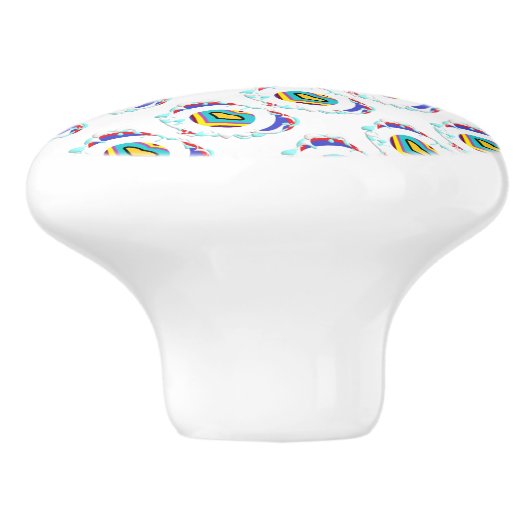 MINT GRÜNE DEKORATIONSMUSTER KERAMIKKNAUF (Seitenansicht)