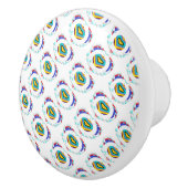 MINT GRÜNE DEKORATIONSMUSTER KERAMIKKNAUF (Rechts)