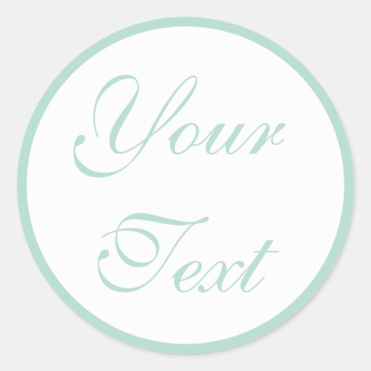 Mint-Grüne Hochzeiten-Umschlag Aufkleber mit benut (Vorderseite)