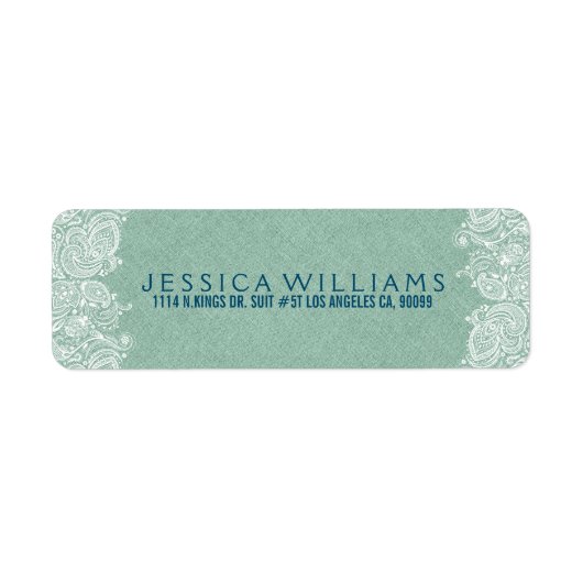 Mint-grüne Imitate Linie Weiße Paisley Lace 2 (Vorne)