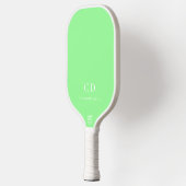 Mint-grüne Monogramm-Initialnamen Pickleball Schläger (Links)