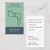 MINT GRÜNE NAVY PLUMBER SERVICE PIPS PLUMBING VISITENKARTE (Vorne/Hinten)