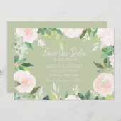 Mint grüne sukkulente Blume Hochzeit speichern Sie Save The Date (Vorne/Hinten)