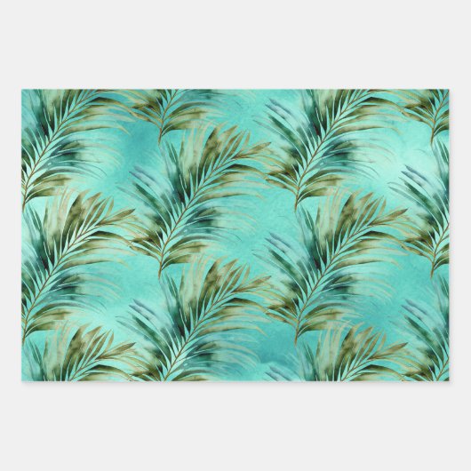 Mint grüne tropische Blätter (Vorderseite 3)