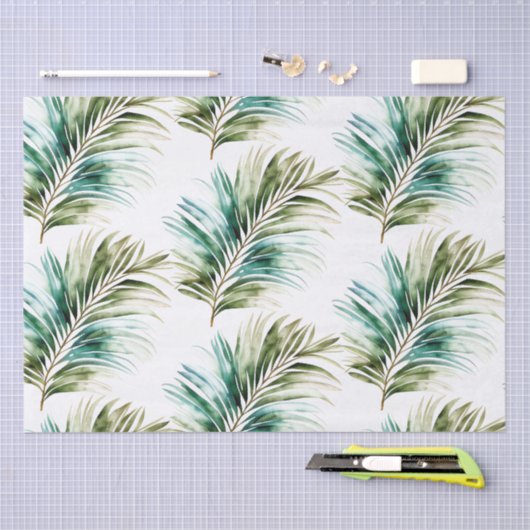 Mint grüne tropische Blätter Seidenpapier (Handwerk)