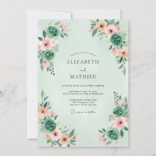 MINT-Grüne Whimsical-Natur-Hochzeit Einladung