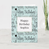 Mint Happy Birthday Karte (Vorderseite)