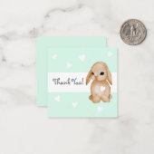 Mint Heart Bunny Baby Dusche Danke Karten (Vorderseite/Rückseite Beispiel)