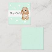 Mint Heart Bunny Baby Dusche Danke Karten (Vorne/Hinten)