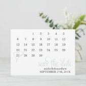 Mint Heart Kalender Hochzeit speichern Sie das Dat Save The Date (Stehend Vorderseite)