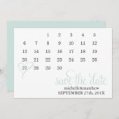 Mint Heart Kalender Hochzeit speichern Sie das Dat Save The Date (Vorne/Hinten)