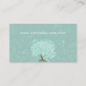 Mint Heart Leaf Tree Boho Floral und Feathers Visitenkarte (Rückseite)
