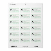 Mint Heart Penguin Address Labels Adressaufkleber (Vorne)
