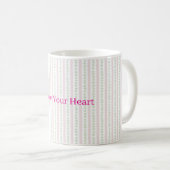 Mint hearts Pink Stripes Kaffeetasse (VorderseiteRechts)