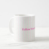 Mint hearts Pink Stripes Kaffeetasse (Vorderseite Links)
