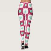 Mint Hearts & Retro Stars Leggings (Rückseite)