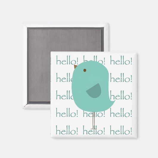 Mint Hello Bird Magnet (Vorderseite/Rückseite)
