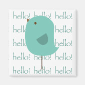 Mint Hello Bird Magnet (Vorne)