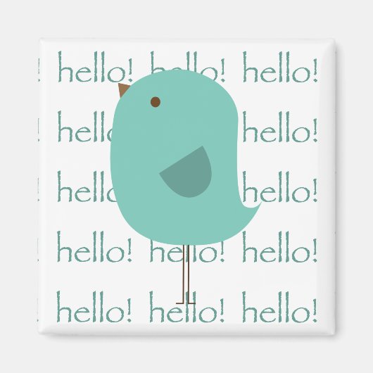 Mint Hello Bird Magnet (Vorne)