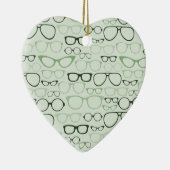 Mint Hipster Glasses Keramik Ornament (Rechts)