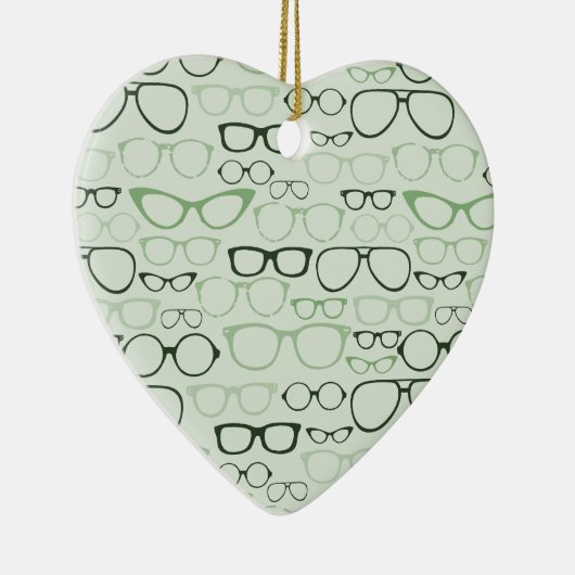 Mint Hipster Glasses Keramik Ornament (Rechts)