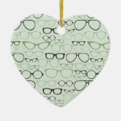 Mint Hipster Glasses Keramik Ornament (Vorne)