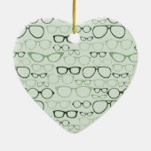 Mint Hipster Glasses Keramik Ornament (Hinten)