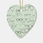 Mint Hipster Glasses Keramik Ornament (Links)