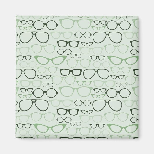 Mint Hipster Glasses Magnet (Vorne)