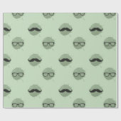 Mint Hipster Mustaches Geschenkpapier (Flach)