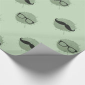 Mint Hipster Mustaches Geschenkpapier (Ecke)