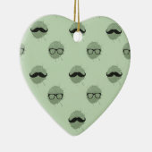 Mint Hipster Mustaches Keramikornament (Rechts)