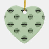 Mint Hipster Mustaches Keramikornament (Vorne)