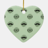Mint Hipster Mustaches Keramikornament (Hinten)