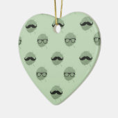 Mint Hipster Mustaches Keramikornament (Links)