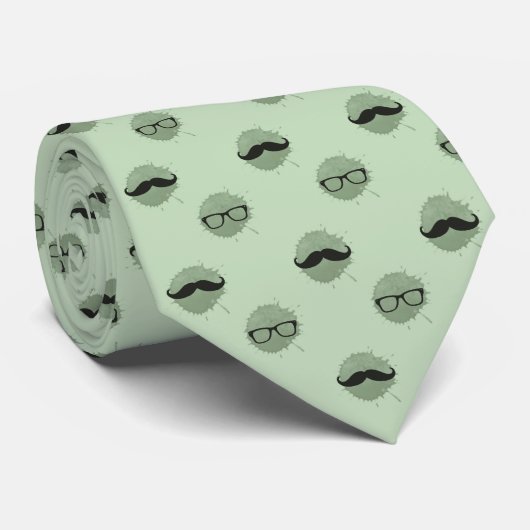 Mint Hipster Mustaches Krawatte (Gerollt)