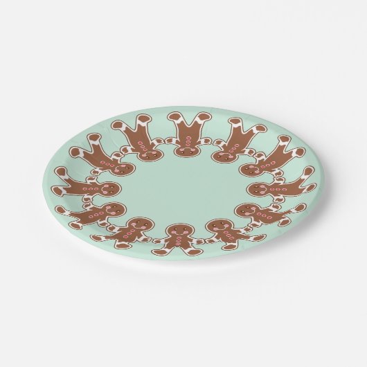 Mint Holiday Gingerbrot Boys Paper Teller (Schrägansicht)