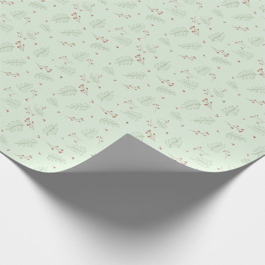 Mint Holiday Greenery Geschenkpapier (Ecke)