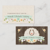 MINT HORSESHOE WESTERN SITZUNGEN PLATZKARTEN (Vorne/Hinten)