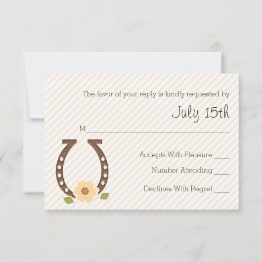 MINT HORSESHOE WESTERN WEDD RSVP CARD (Rückseite)